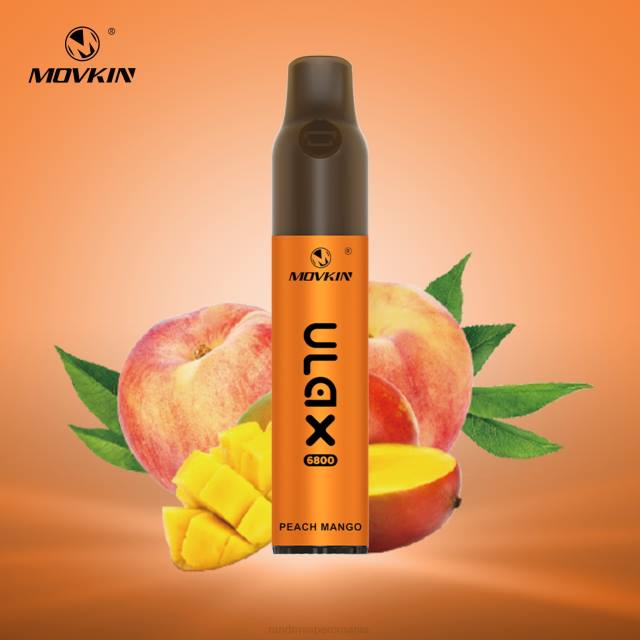 RandM Tornado Flavors - RandM Movkin Ulax 6800 (bobină ceramică) dispozitiv de vaporizare reîncărcabil de unică folosință HXFL60 piersici mango