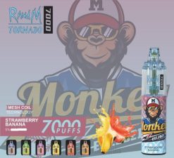 RandM Vapes - RandM Tornado 7000 dispozitiv de vape pentru controlul fluxului de aer 1buc HXFL182 banană căpșuni
